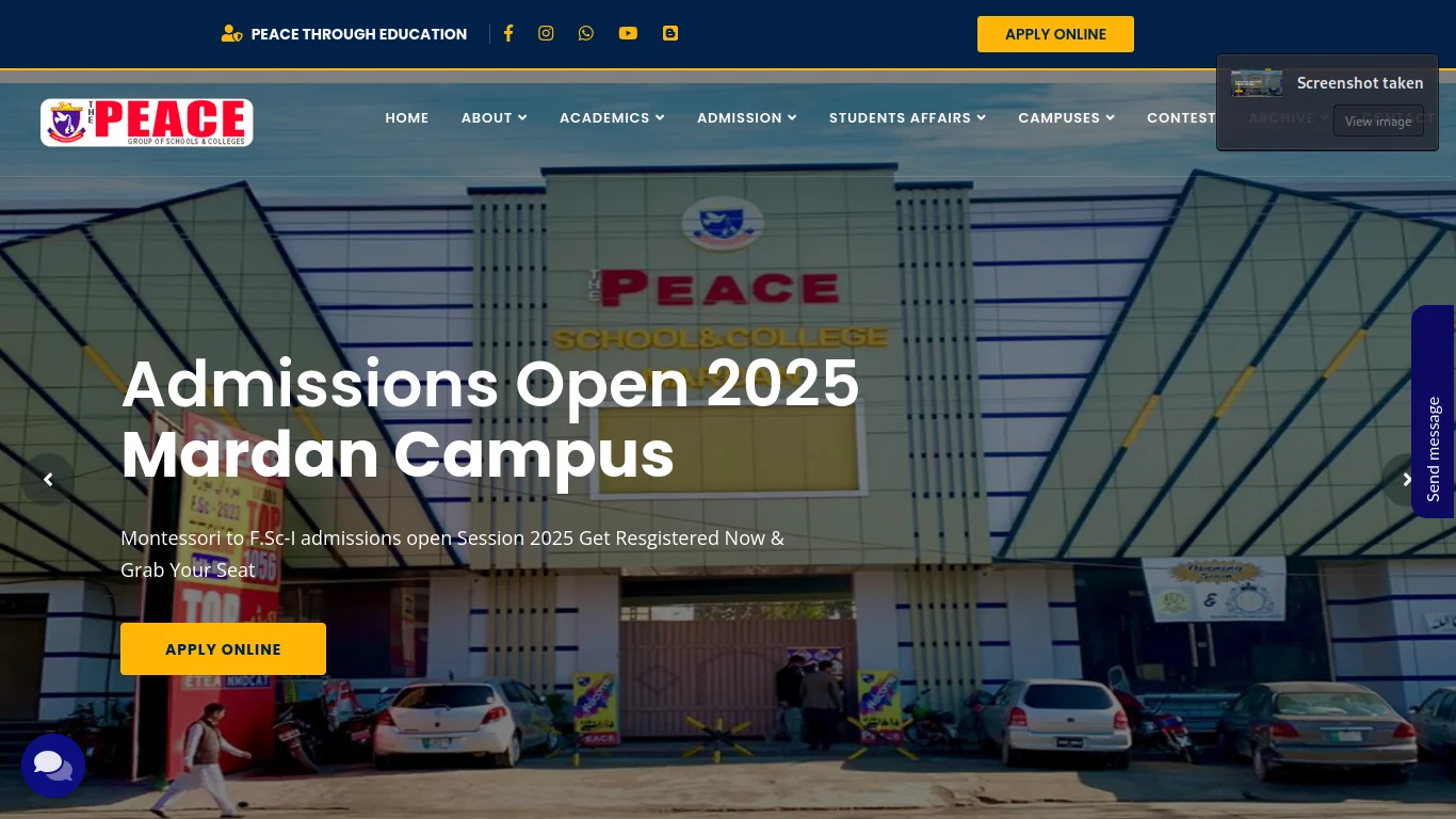 The Peace College multi-campus education website, responsive web development